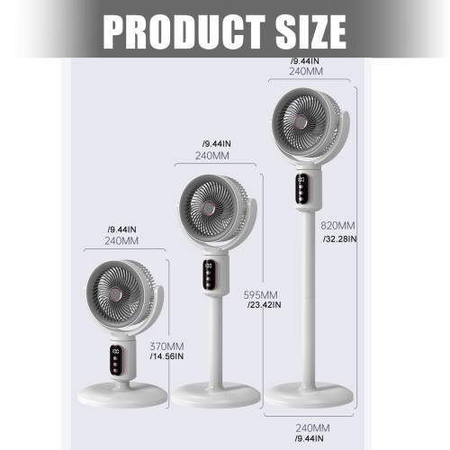 Quiet Oscillating Floor Fan ABS Construction Standing Fan with 8 2
