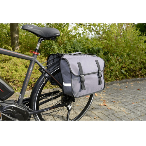 Fischer Gepäckträger-Tasche Seite 2-Fach Grau 1