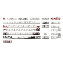 (Finnish) 111-key OEM PBT DYE SUB Keycaps Plum Blossom Fin / Fre/ DE for Gaming Keyboard