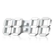(Small European plug) 3D Digital Wall Clock Night Light Alarm Snooze for Office Brightness Adjustable