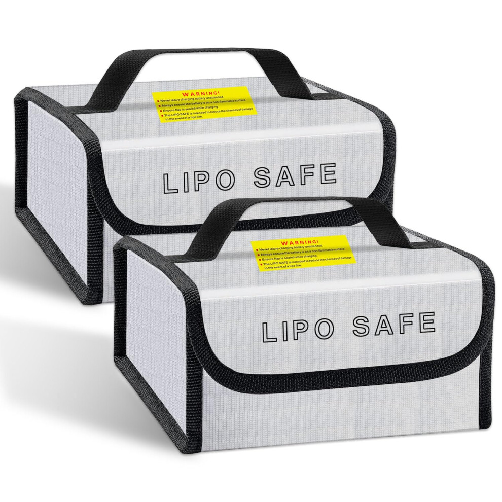 2Pcs Lipo Safe Bag Fireproof Battery Storage Pouch 185X120x80mm For Charging And Travel 9771547948841