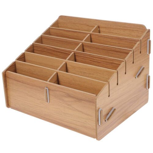 Wooden Trading Card Storage Box Multi Grid Deck Organizer Durable Compact Case for Collectors