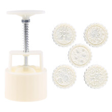 (5) Plastic Mooncake Mold 125g Animal Flower Stamp Cookie Cutter Mould Diy Baking