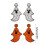 (White) Handmade Halloween Earrings Crystal Beads Spooky Ghost Dangle Earrings Drop 1