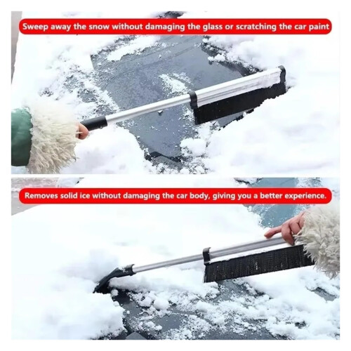 Extendable Car Snow Brush with Ice Scraper for Windshield, Telescoping Handle for SUV and Truck 2