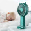 (Dark Blue) Portable Handheld Fanwith 5 Speeds Lcd Display Battery Operated 5