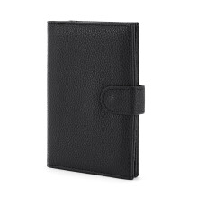 Travel Passport Wallet for Men and Women, Slim PU Leather Passport Holder with Zippered Coin Pocket and Multi Card Slots, Black