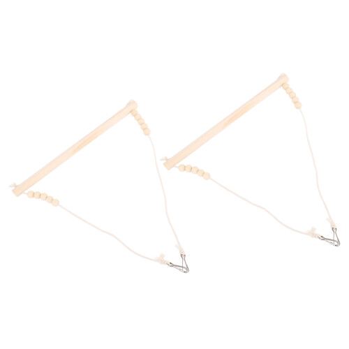 2PCS Triangle Bird Swing - Wooden Perch 38x2x41 cm