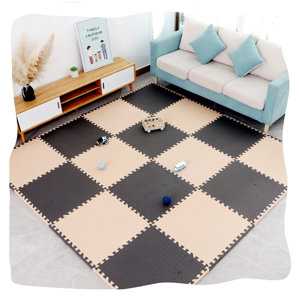 Extra Thick EVA Foam Play Mat with Borders, NonSlip Interlocking Floor Tiles for Baby Kids Room