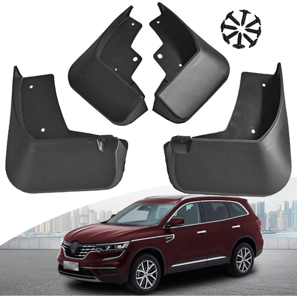 4Pcs Car Mud Flaps For Renault Koleos 2017Â2019, Front And Rear Splash Guards, NoâDrill Fit, Full Coverage 9330225429388