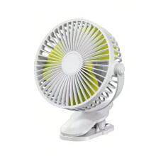 3Speed Dual Head Car USB Clip On Fan with WhisperQuiet Operation and Adjustable Airflow Control (White)
