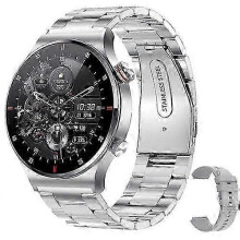 (Silver) Men's Dial Call Smart Watch NFC Heart Rate Monitor Steel Sport Fitness Tracker