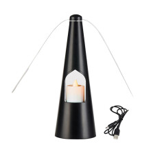 (Black) Flycatcher Fly Repellent Fan Insect Fan Hanging Fan with Hook for Table Patio