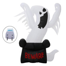 (EU) 1.8m/70inch Halloween Ghost Inflatable Yard Decoration Pack of 3pcs with White Ghost Pumped Scary Ghost Party Supplies