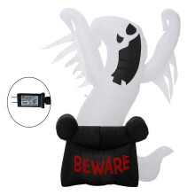 (US) 1.8m/70inch Halloween Ghost Inflatable Yard Decoration Pack of 3pcs with White Ghost Pumped Scary Ghost Party Supplies
