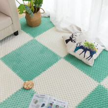 Soft Foam Floor Mats 30x30cm Set, Interlocking Carpet Tiles for Home Gym and Kids Playroom, Beige Green