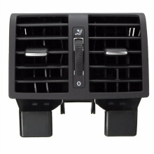 Car Rear Air Vent for VW Touran Caddy, Center Console AC Outlet Replacement, Black ABS with Chrome Knobs