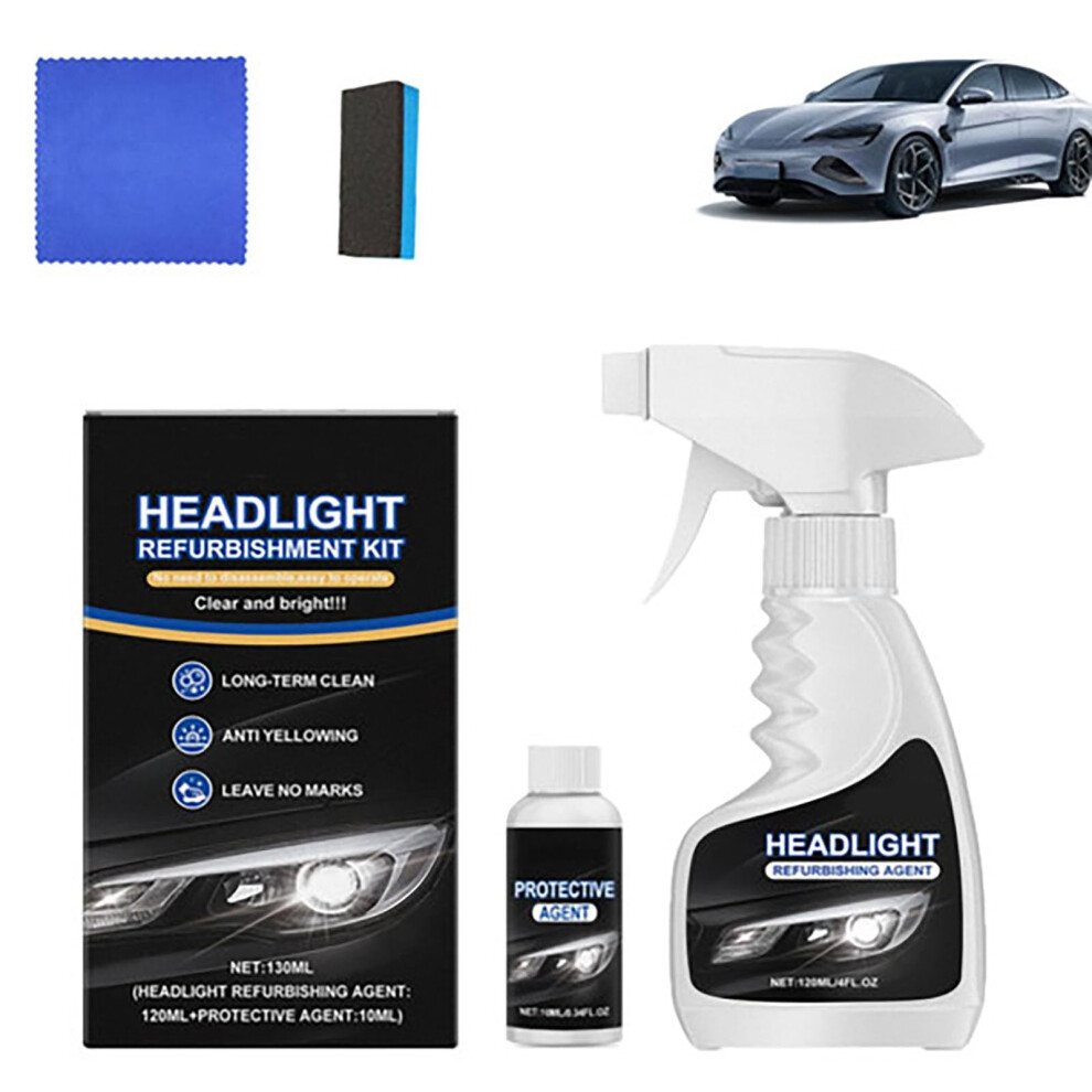 Headlight Restoration Kit With Hydrophobic Coating, Restores Clarity And Visibility, Easy Car Headlamp Cleaner (1Pc) 9351714575492