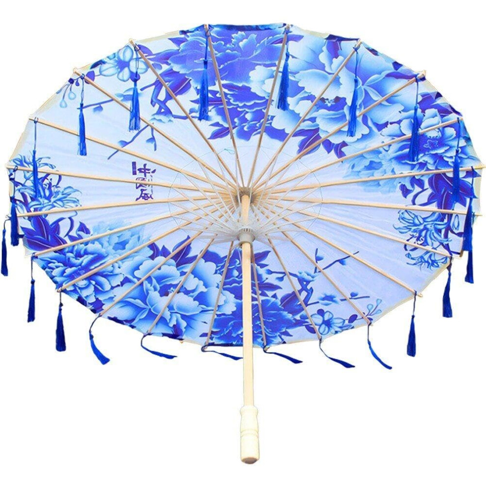 Chinese Paper Parasol With Elegant Floral Design, Handmade Silk Umbrella For Wedding Photography And Stage Performance 9330225429661