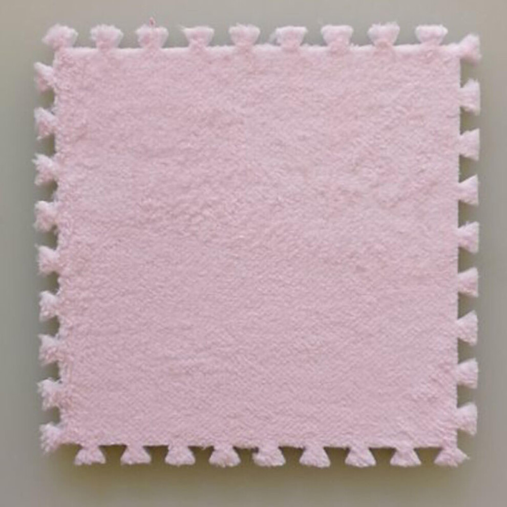 40Pcs Soft Foam Floor Mats 30X30cm Interlocking Plush Carpet Tiles For Kids Pets Home Bedroom Pink