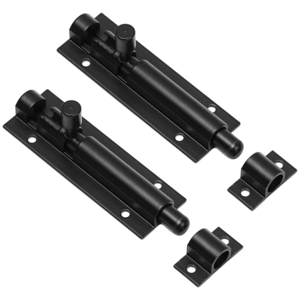 Yao96266 2 Set Door Lock Bolts Shed Door Tower Bolt Door Bolt Latch Slide Door Bolt With Screws For Door Shed Bathroom Toilet Shed (Black, 3 Inch) 4055695006581