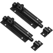 yao96266 2 Set Door Lock Bolts Shed Door Tower Bolt Door Bolt Latch Slide Door Bolt With Screws For Door Shed Bathroom Toilet Shed (Black, 4 Inch)