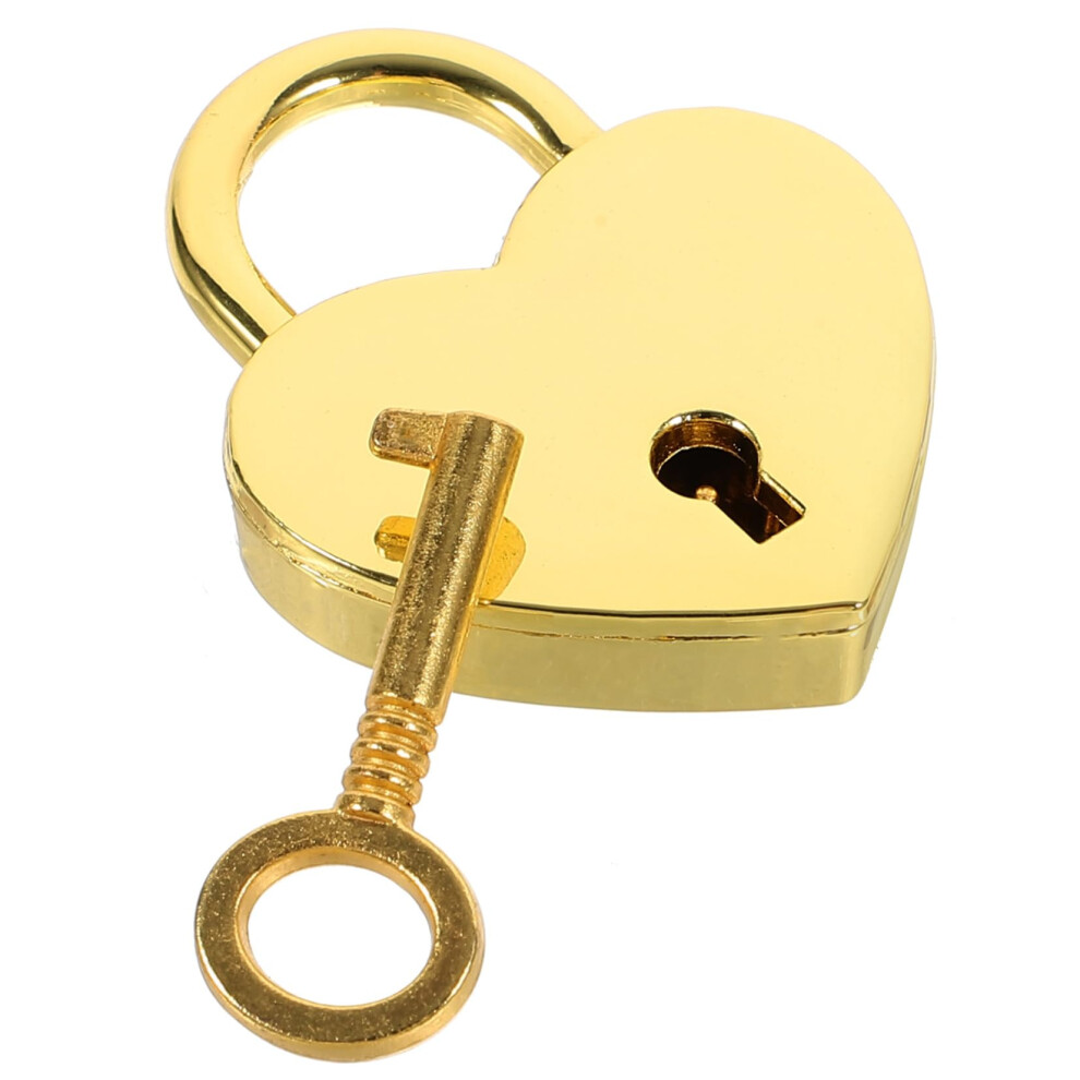 Heart Shaped Padlock With Key For Couples Luggage, Romantic Metal Love Lock For Jewelry Or Gift Box 9330225430049