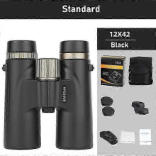 (Black Standard) 12x42 Binoculars Professional HD Telescope Powerful Long Range BAK4 Prism For Hunting Outdoor Camping ED Lens IPX7 Waterproof