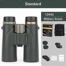 (Green Standard) 12x42 Binoculars Professional HD Telescope Powerful Long Range BAK4 Prism For Hunting Outdoor Camping ED Lens IPX7 Waterproof