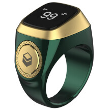 (Green) iQibla Zikr 1 Lite for Smart Counter Wearable Ring Digital Tasbeeh Prayer Remind