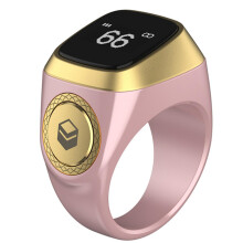 (Pink) iQibla Zikr 1 Lite for Smart Counter Wearable Ring Digital Tasbeeh Prayer Remind