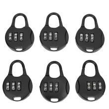 6pcs Metal 3 Digit Combination Padlock Keyless Security Lock for Travel Backpack Gym Locker Black Silver
