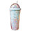 (06 (Rainbow light blue)) 550ml Rainbow Plastic Water Bottle Double Layer Sequins Drinking Cup with Straw 1
