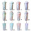 (11 (flat cover light pink)) 550ml Rainbow Plastic Water Bottle Double Layer Sequins Drinking Cup with Straw 3