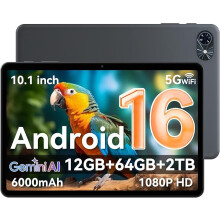 Android 16 Tablet 10.5 Inch 12(4+8)GB RAM 64GB Storage 2TB Expandable HD IPS 5G WiFi GPS 6000mAh Widevine L1 GMS Certified