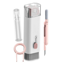 (Pink) Keyboard Cleaner Brush,7 in 1 Keyboard Cleaning Brush Kit,Multifunctional Keyboard Earphone Cleaner with KeyCaps