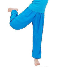 (4-5 Years, Royal Blue) Kids Plain Loose Long Pants Yoga Dancing Bloomers Aladdin Trousers