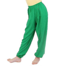 (3-4 Years, Green) Kids Plain Loose Long Pants Yoga Dancing Bloomers Aladdin Trousers