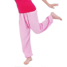 (4-5 Years, Pink) Kids Plain Loose Long Pants Yoga Dancing Bloomers Aladdin Trousers