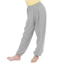 (4-5 Years, Grey) Kids Plain Loose Long Pants Yoga Dancing Bloomers Aladdin Trousers