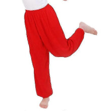 (3-4 Years, Red) Kids Plain Loose Long Pants Yoga Dancing Bloomers Aladdin Trousers