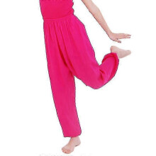 (3-4 Years, Rose) Kids Plain Loose Long Pants Yoga Dancing Bloomers Aladdin Trousers