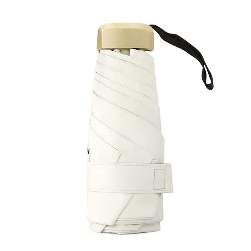Windproof Travel Umbrella for Men and Women, Compact Foldable Design with Wide Coverage (White)