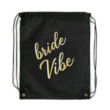 Wedding Drawstring Bag for Bride Gift, Lightweight Bridal Keepsake Backpack, Durable Travel Storage