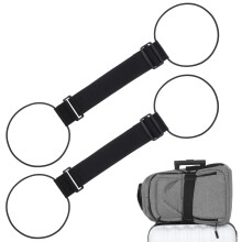 2PCS Add a Bag Luggage Strap, Adjustable Elastic Suitcase Belt for Hands Travel, Black