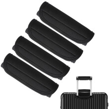4 Pack Neoprene Luggage Handle Wraps with Concealed Tag Sleeve, Soft Padded Grip Covers for Travel Bags