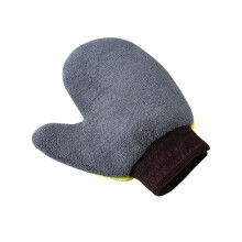 Double Sided Microfiber Car Wash Mitt with Thumb Grey Scratch Coral Fleece Auto Cleaning Glove