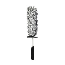 Car Wheel Brush Gray with 360 Rotatable Head, Scratch Plush Bristles, NonSlip Handle for Rim and Spoke Cleaning