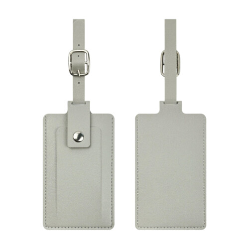 Strong PU Leather Suitcase Identifier with Firm Closure-Gray