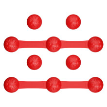 Pack of 6 Magnetic Silicone Buckle Multipurpose Parchment-Red